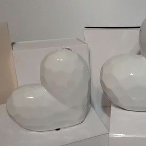 Small white ceramic heart